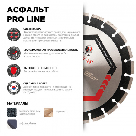 Алмазный диск Diam 1A1RSS АСФАЛЬТ PRO LINE